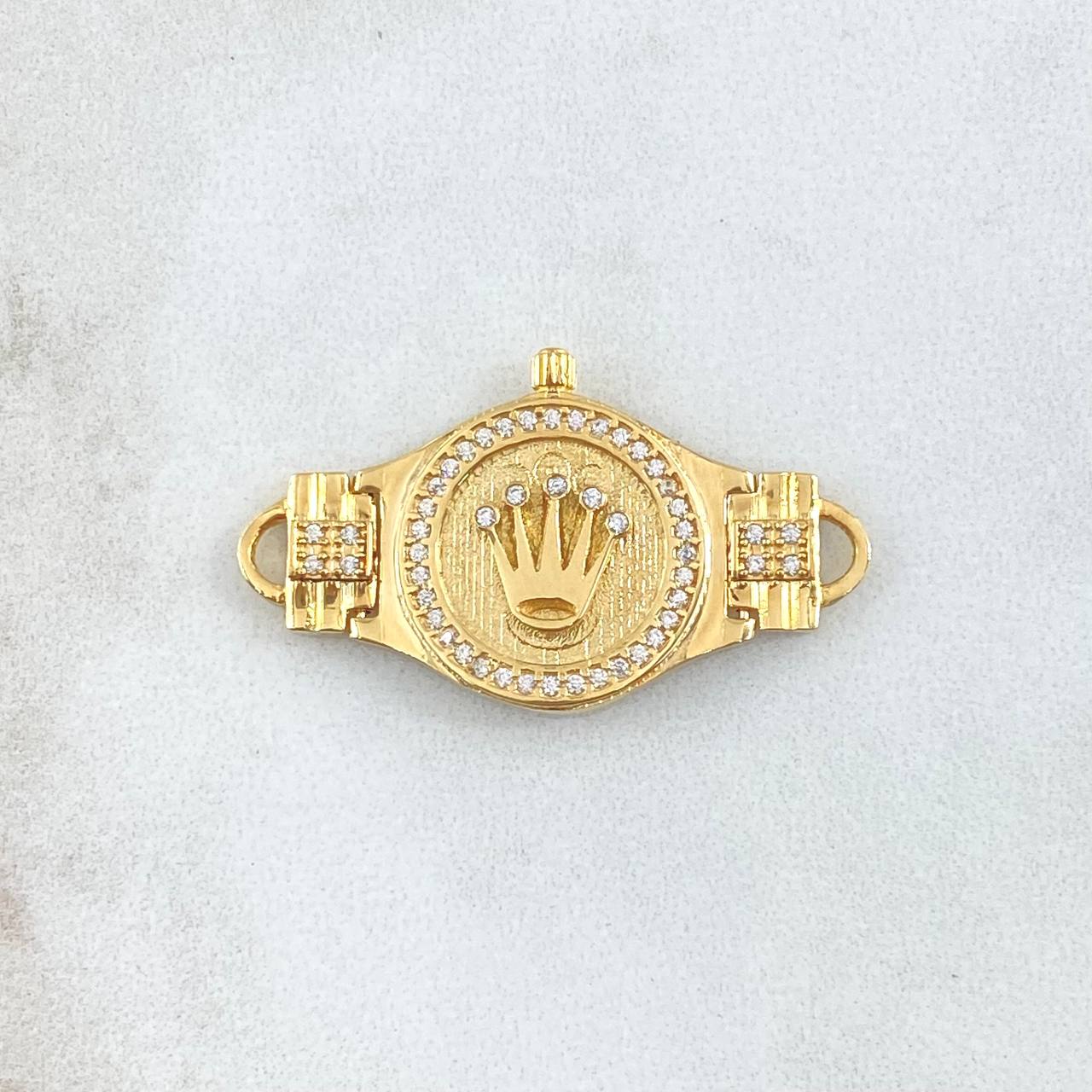 Herraje Corona Cinturon Mate 5.65gr / 3.4cm / Circones Blancos Oro Amarillo 18K ©