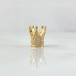 Herraje Corona Punteada 1.75gr / 1cm / Circones Blancos Oro Amarillo 18K ©