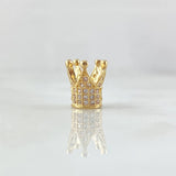 Herraje Corona Punteada 1.75gr / 1cm / Circones Blancos Oro Amarillo 18K ©