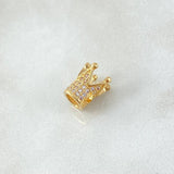 Herraje Corona Punteada 1.75gr / 1cm / Circones Blancos Oro Amarillo 18K ©