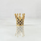 Charm Crown Punctuated 1.55gr / 1cm / White Black Zircons Yellow Gold 18K ©