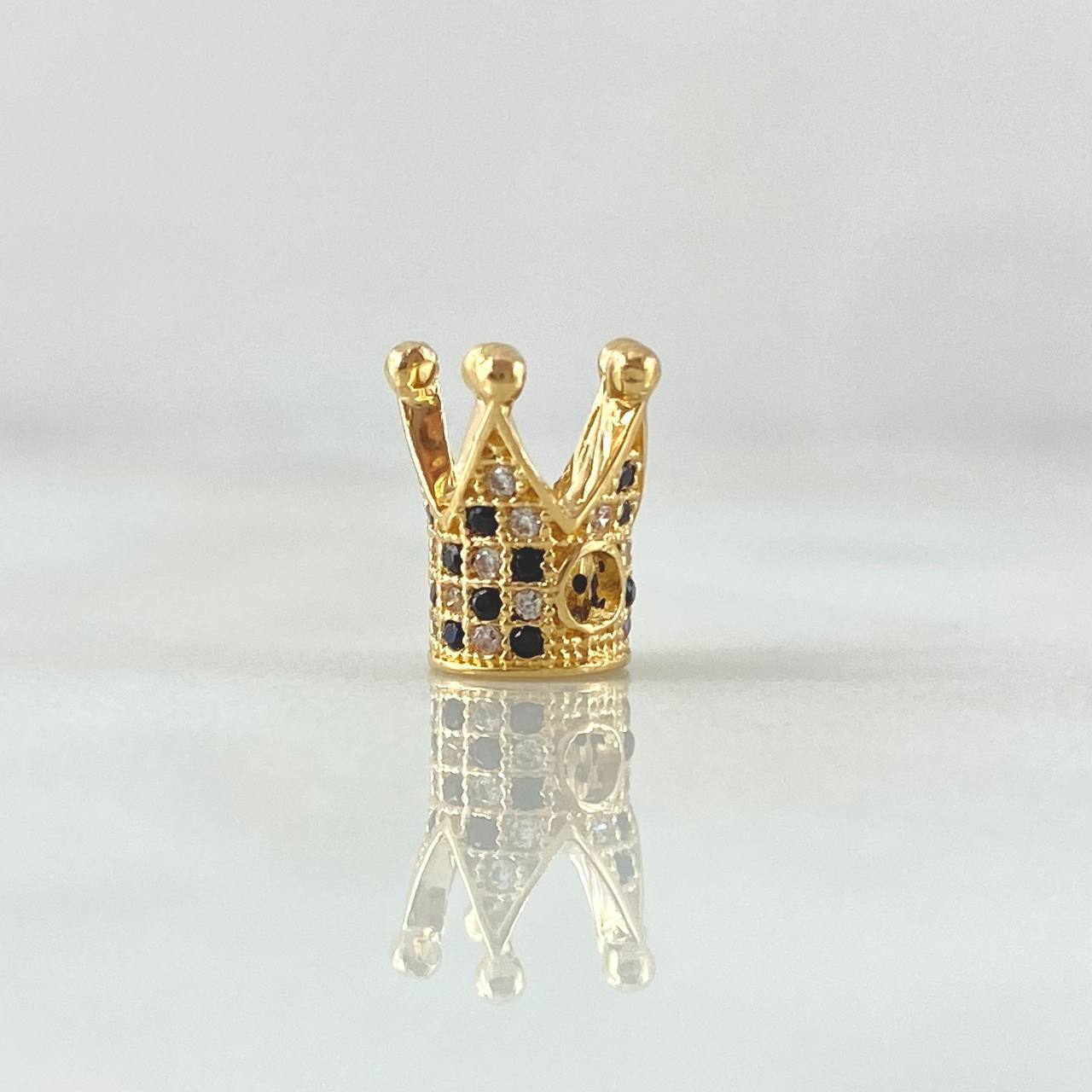 Herraje Corona Punteada 1.6gr / 1cm / Circones Blancos Negros Oro Amarillo 18K