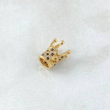 Herraje Corona Punteada 1.6gr / 1cm / Circones Blancos Negros Oro Amarillo 18K