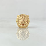 Charm Thick Lion 3.15gr / 0.8cm / White Zircons Yellow Gold 18K ©