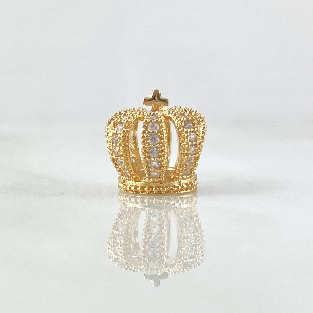 Charm Royal Large 1.7gr / 0.8cm / White Zircons Yellow Gold 18K