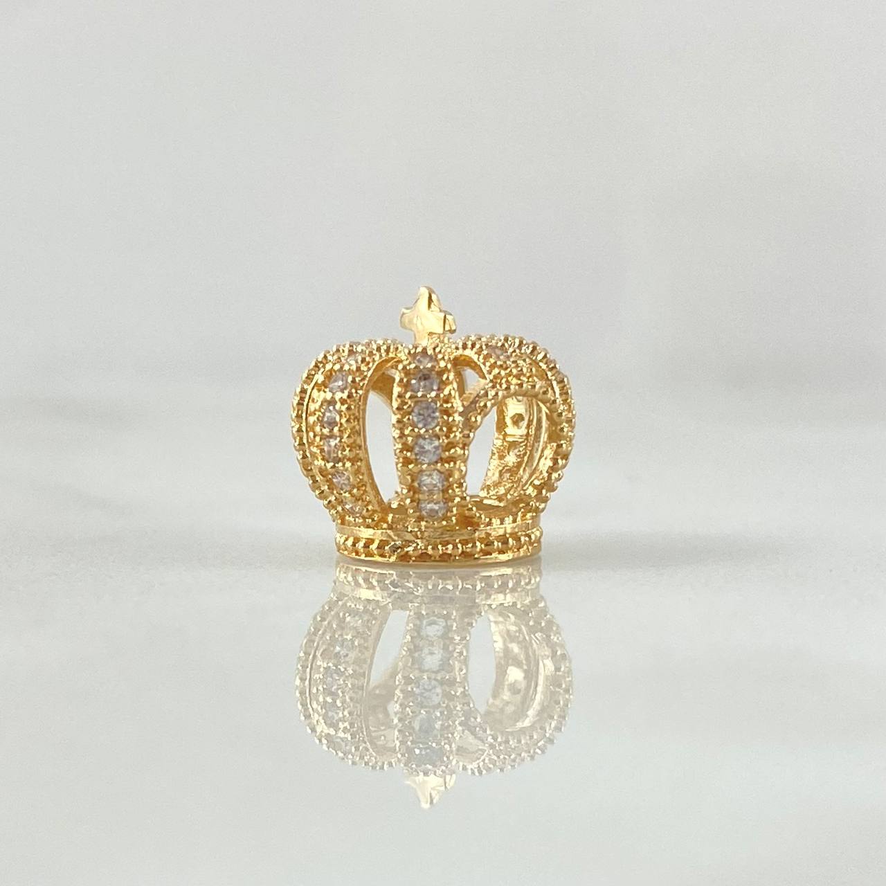 Charm Royal Large 1.7gr / 0.8cm / White Zircons Yellow Gold 18K
