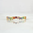 Anillo Ola Carril 1.25gr / T7 3/4 / Circones Multicolor Oro Amarillo 18K ©