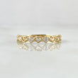 Intercalated Hearts Ring 1.95gr / T8 / White Zircons Yellow Gold 18K ©