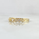 Anillo Corazones Intercalados 1.45gr / T5 1/2 / Circones Blancos Oro Amarillo 18K ©