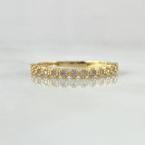 Anillo Ojos Carril Tupido 1.65gr / T6 1/2 / Circones Blancos Oro Amarillo 18K ©