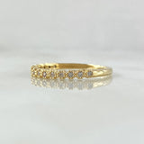 Anillo Ojos Carril Tupido 1.65gr / T6 1/2 / Circones Blancos Oro Amarillo 18K ©