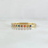 Ring Eyes Track Thick Rainbow 1.8gr / T7 3/4 / Multicolor Zirconia Yellow Gold 18K ©