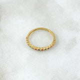 Ring Eyes Track Thick Rainbow 1.8gr / T7 3/4 / Multicolor Zirconia Yellow Gold 18K ©