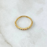 Anillo Ojos Carril Tupido Arcoiris 1.65gr / T6 / Circones Multicolor Oro Amarillo 18K ©