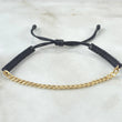 Pulsera Negra Retazo Cubano 0.6gr / 2.8mm Oro Amarillo 18K