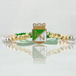 Green Bracelet Charm National Shield 3.8gr / 4mm Beads Diamond Cut 20pcs Beads Polished 10pcs Three 18K Gold *