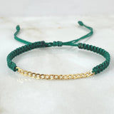 Green Cuban Patch Bracelet 0.4gr / 2.8mm 18K Yellow Gold *