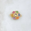 Charm Animated Flower 4.35gr / 2.3cm / Multicolor Zircons Yellow Gold 18K *