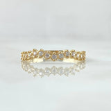 Anillo Ola Carril 1.25gr / T6 1/2 / Circones Blancos Oro Amarillo 18K *