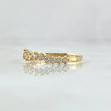 Anillo Ola Carril 1.25gr / T6 1/2 / Circones Blancos Oro Amarillo 18K *