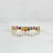 Wave Ring Track 1.15gr / T5 3/4 / Multicolor Zirconia Yellow Gold 18K *