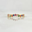 Anillo Ola Carril 1.15gr / T6 1/4 / Circones Multicolor Oro Amarillo 18K *