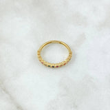 Anillo Ojos Carril Tupido Arcoiris 1.7gr / T5 3/4 / Circones Multicolor Oro Amarillo 18K *