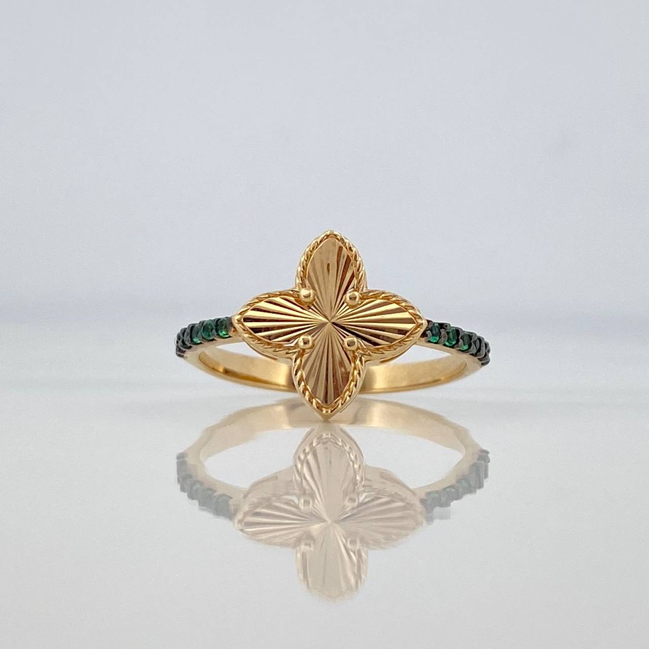 Clover Ring Tips 2.05 g / T6 1/2 Two Golds Black Yellow 18K