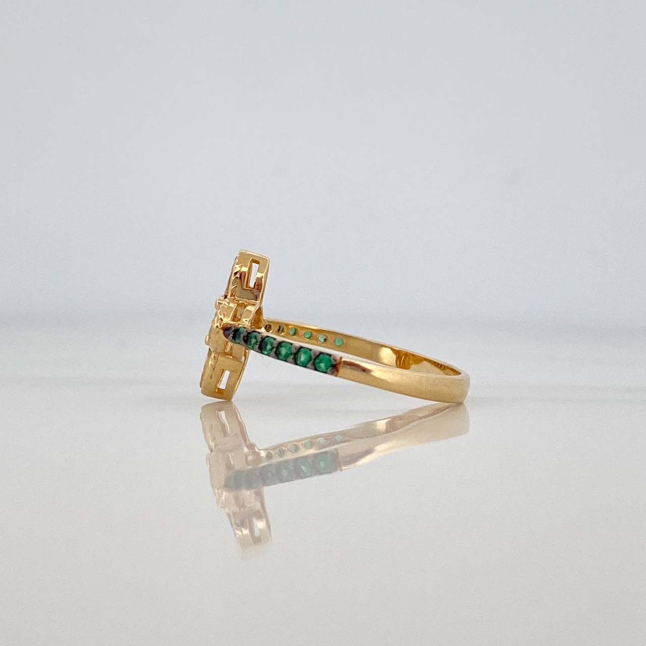 Clover Ring Tips 2.05 g / T6 1/2 Two Golds Black Yellow 18K