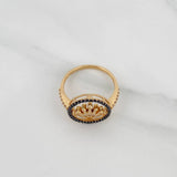 Articulated Crown Ring 3.85 g / T8 Two-Tone Black Yellow 18K Gold