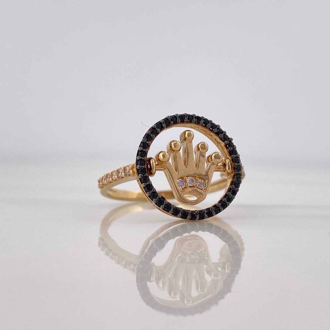 Articulated Crown Ring 3.85 g / T8 Two-Tone Black Yellow 18K Gold