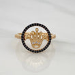 Articulated Crown Ring 3.85 g / T8 Two-Tone Black Yellow 18K Gold