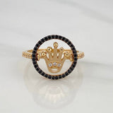 Articulated Crown Ring 3.85 g / T8 Two-Tone Black Yellow 18K Gold