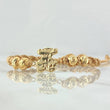 Beige Bracelet Charm Textured Bear 1.15gr / 5mm Beads Diamond Cut 4pcs 18K Yellow Gold *