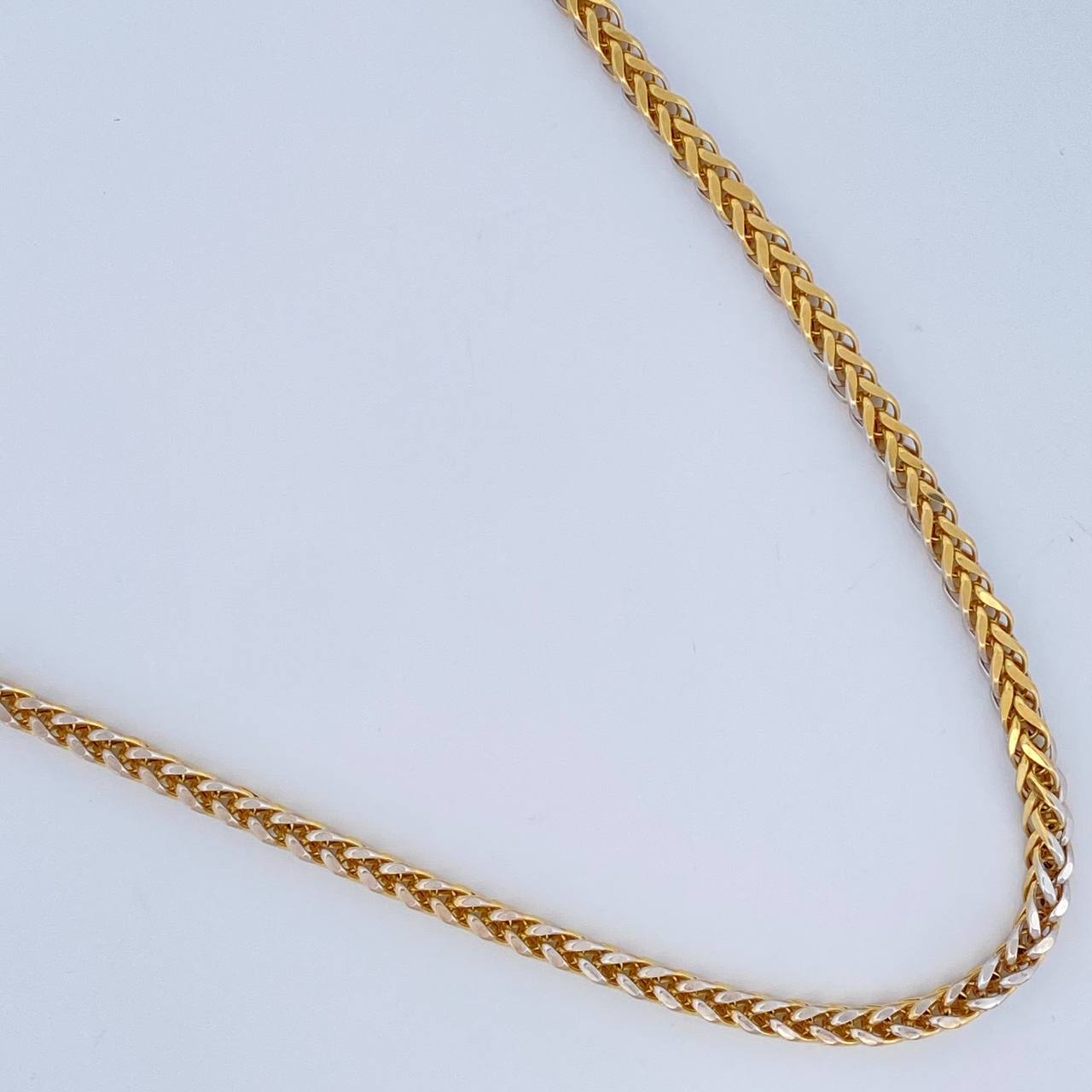 Cadena Franco 17.6gr / 23 1/2 in / 3.35mm Dos Oros Amarillo Blanco +3 18K %