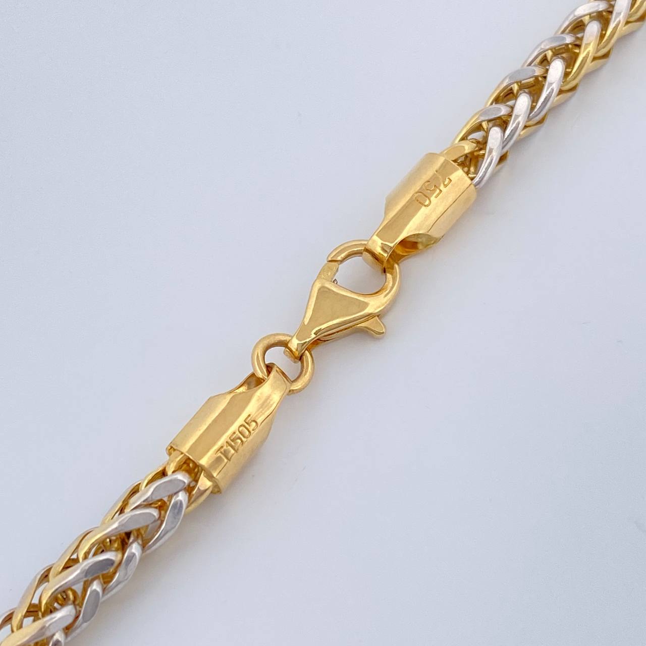 Cadena Franco 17.6gr / 23 1/2 in / 3.35mm Dos Oros Amarillo Blanco +3 18K %