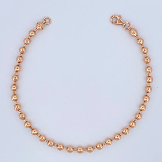 Pulso Tipo Militar 6.6gr / 7 3/4 in / 4mm Oro Rosa +3 18K %