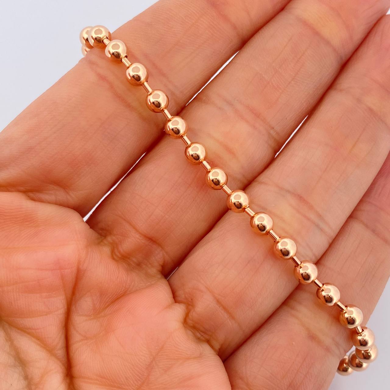 Pulso Tipo Militar 6.6gr / 7 3/4 in / 4mm Oro Rosa +3 18K %