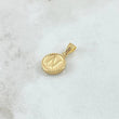 Dije Letra N Mate 0.6gr / 1.7cm / Circulo Cargador Bordeado Oro Amarillo 18K
