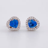 Topos Corazón Doble Zafiro 1.76pts Diamantes 20pts 4.15g / in / 9.6mm Oro Blanco 18K