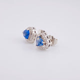 Topos Corazón Doble Zafiro 1.76pts Diamantes 20pts 4.15g / in / 9.6mm Oro Blanco 18K