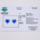 Topos Corazón Doble Zafiro 1.76pts Diamantes 20pts 4.15g / in / 9.6mm Oro Blanco 18K