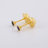 Stud Earrings Bezel 0.4g / in / 3.3mm Yellow Gold 18K
