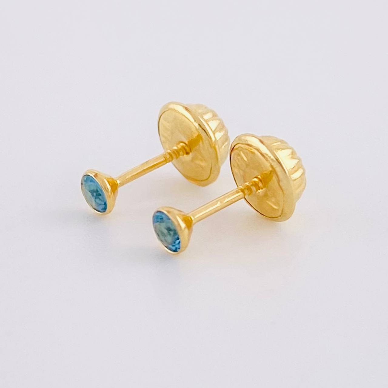 Stud Earrings Bevel 0.35g / in / 2.8mm Yellow Gold 18K