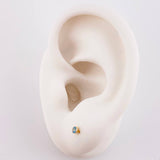 Stud Earrings Bevel 0.35g / in / 2.8mm Yellow Gold 18K
