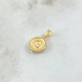 Pendant Letter G Matte 0.55gr / 1.7cm / Yellow Gold 18K Bordered Charger Circle