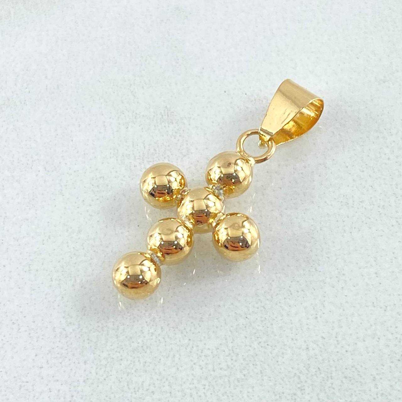 Pendant Consecutive Sphere Cross 0.8gr / 2.5cm / 1.0in / 18K Gold ©