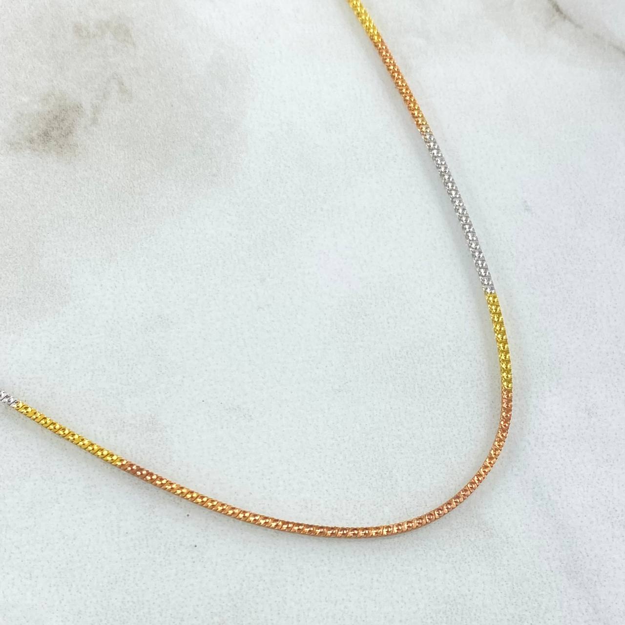 Cadena Veneciana Cubica 6.2gr / 50cm / +3 Oro 18K