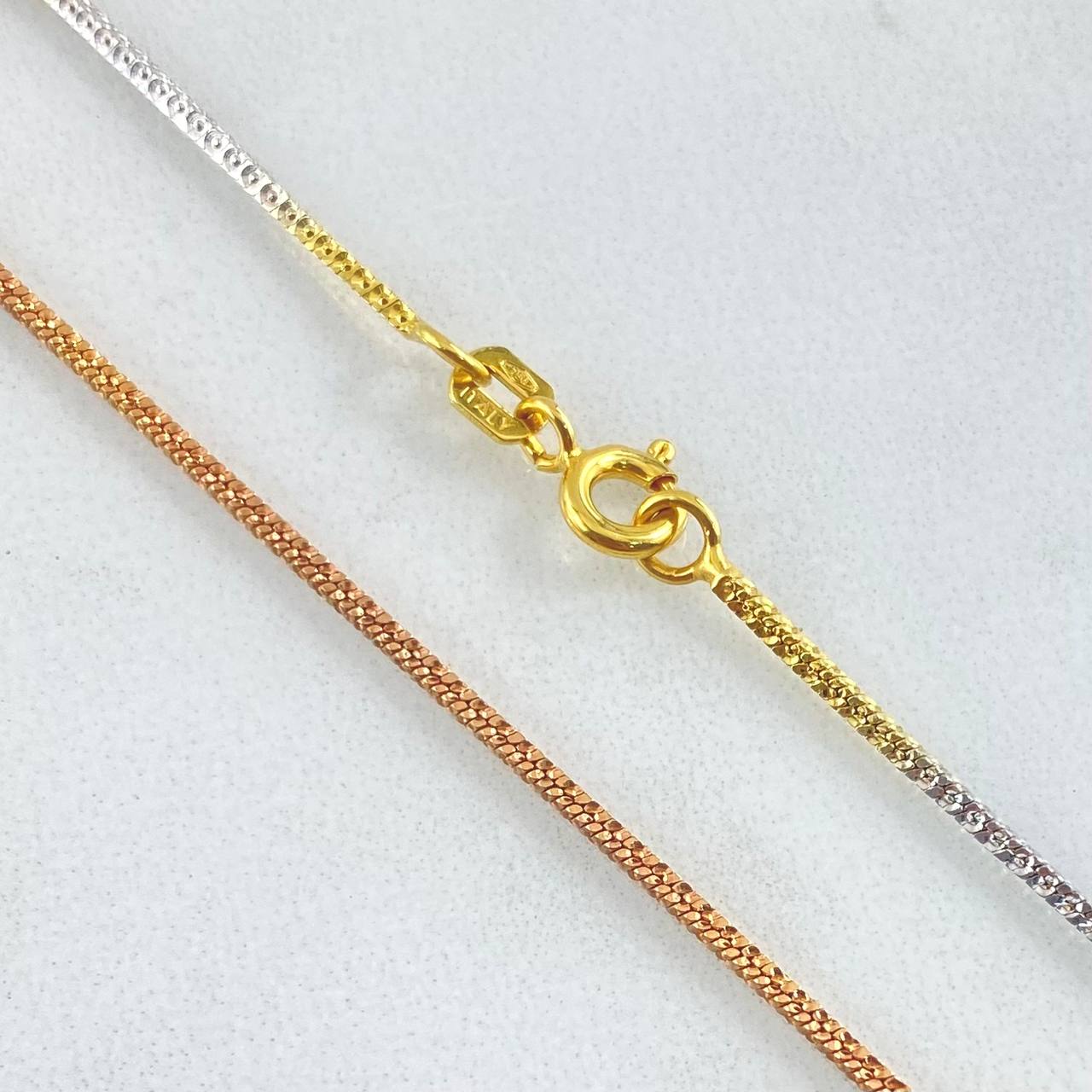 Cadena Veneciana Cubica 6.2gr / 50cm / +3 Oro 18K