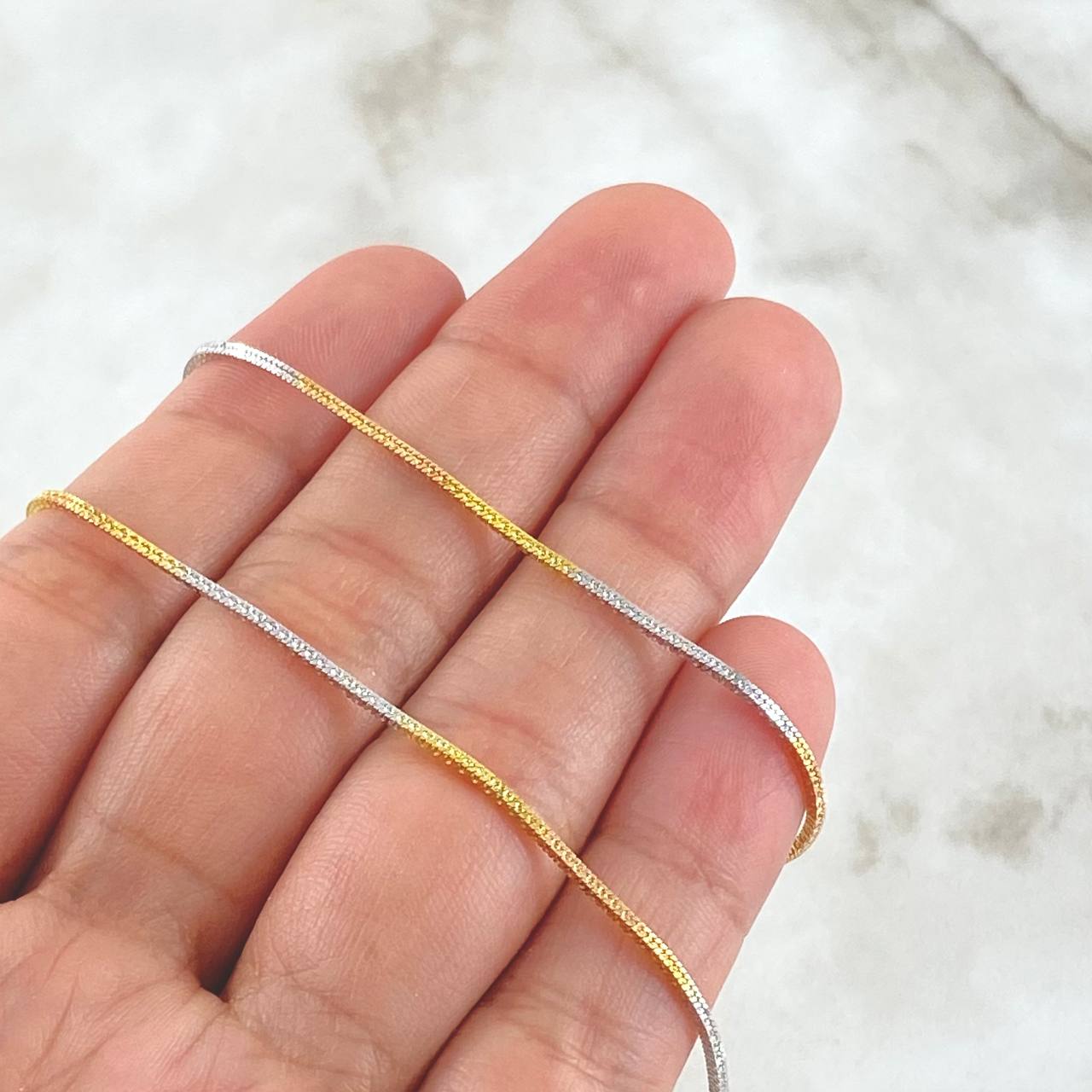 Cadena Veneciana Cubica 6.2gr / 50cm / +3 Oro 18K